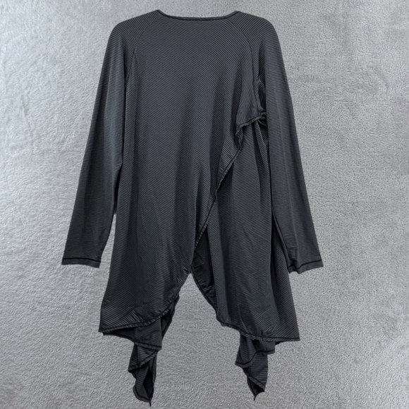 MAAJI Cardigan Gray Striped Asymmetric Wrap Topper Coverup - Picture 2 of 9